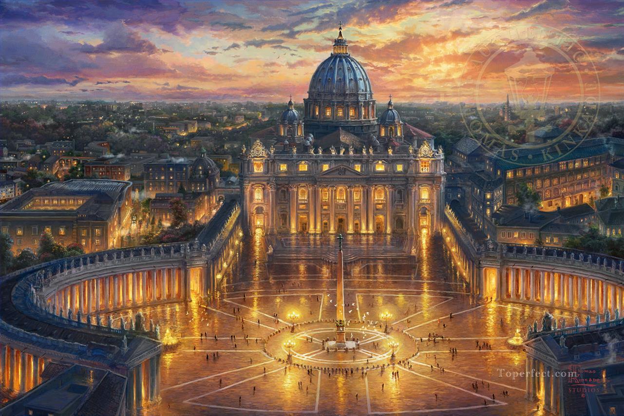 Vatican Sunset TK cityscape Oil Paintings